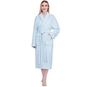 PAVILIA -  Womens Robe Fleece Plush Soft, Fluffy Fuzz Blue